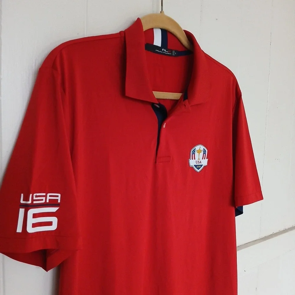 Ralph Lauren RLX Shirt Polo 2016 Ryder Cup Team USA Men's Large Golf Performance